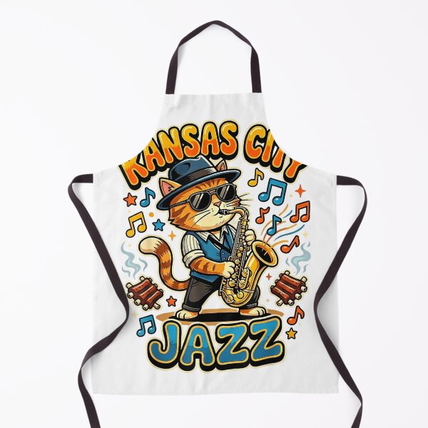 Item preview, Kansas City Jazz Saxophone Cat Playing BBQ Ribs T-Shirt designed and sold by Badriiiii.