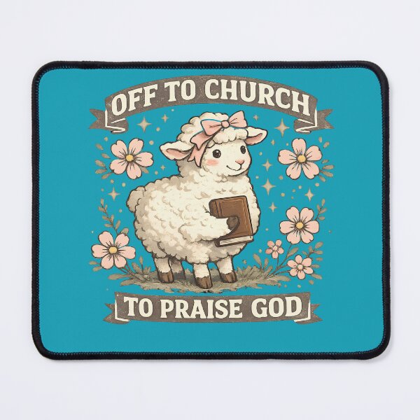 Item preview, Off To Church To Praise God Cute Lamb designed and sold by digitalbob60.