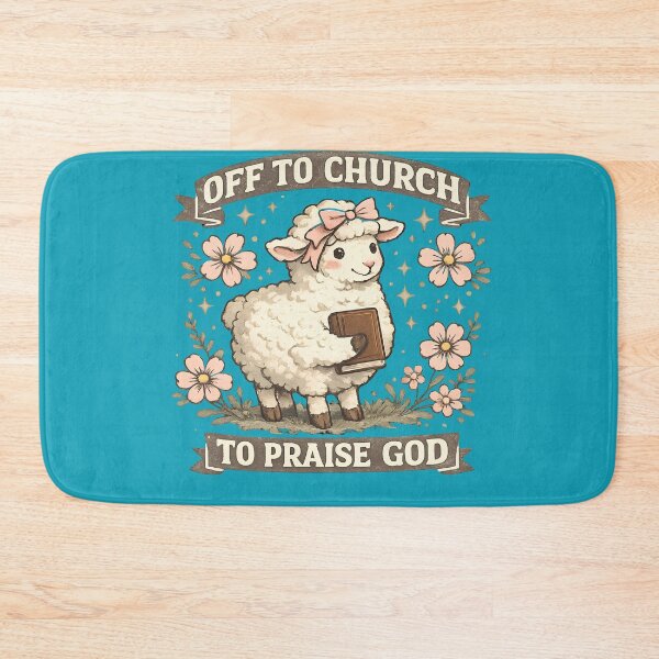 Item preview, Off To Church To Praise God Cute Lamb designed and sold by digitalbob60.