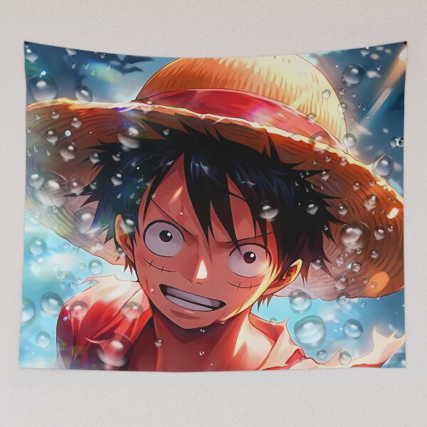 Item preview, Monkey D Luffy One Piece Ocean Bubbles Straw Hat Smile designed and sold by PMartistStudio.