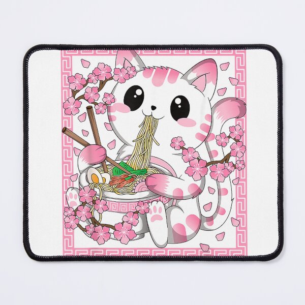 Item preview, Kawaii Cat Ramen Anime Japanese Cherry Blossom Tees T Shirts Women Girls designed and sold by JJLetterDesigns.