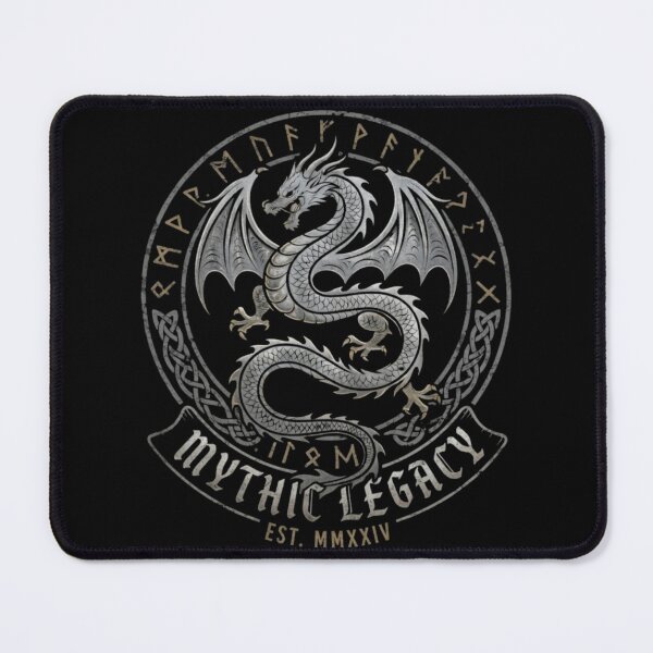 Item preview, Product Title: Silver Dragon Emblem "Mythic Legacy" Fantasy T-Shirt | Vintage Medieval Dragon Crest Unisex Graphic Tee designed and sold by MYTHÇLTHRDS.