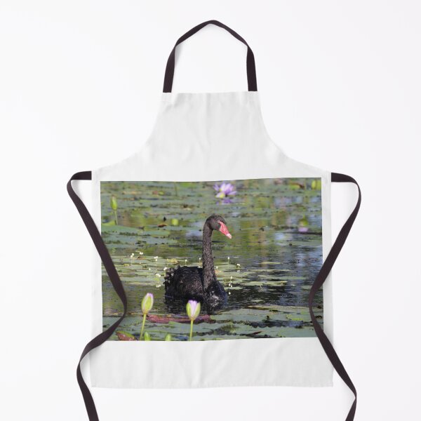 Item preview, Graceful Black Swan Gliding Past Water Lilies designed and sold by 27Tammy27.
