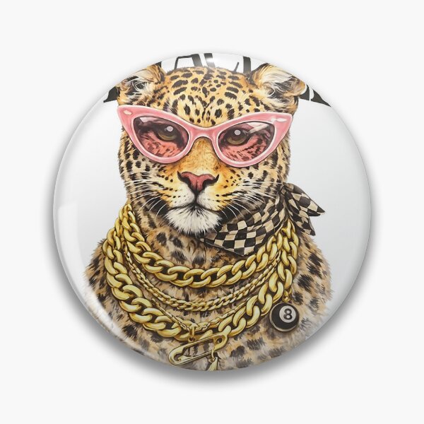 Item preview, Leopard with Pink Sunglasses Gold Chains Attached T-Shirt designed and sold by DArtfulStudio.