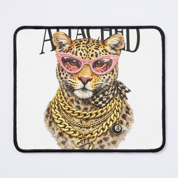 Item preview, Leopard with Pink Sunglasses Gold Chains Attached T-Shirt designed and sold by DArtfulStudio.