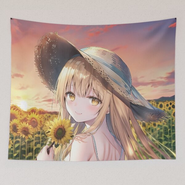 Item preview, Mahiru Shiina Angel Next Door Sunflower Sunset Summer Field designed and sold by PMartistStudio.