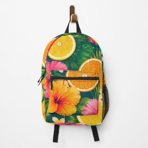 Item preview, Tropical Hibiscus Citrus Floral Pattern Throw Pillow designed and sold by FestivityFinds.
