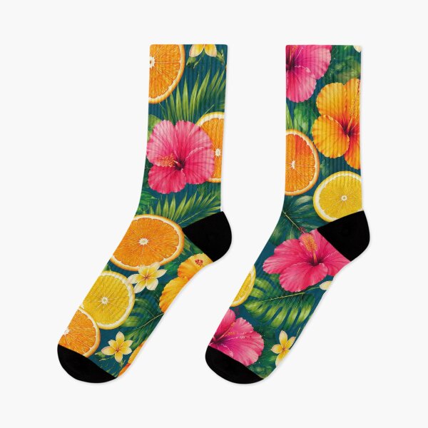 Item preview, Tropical Hibiscus Citrus Floral Pattern Throw Pillow designed and sold by FestivityFinds.