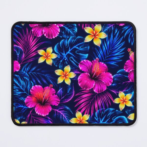 Item preview, Neon Tropical Hibiscus Floral Pattern Duvet Cover designed and sold by FestivityFinds.