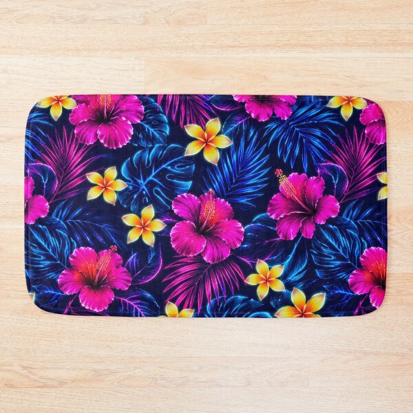 Item preview, Neon Tropical Hibiscus Floral Pattern Duvet Cover designed and sold by FestivityFinds.