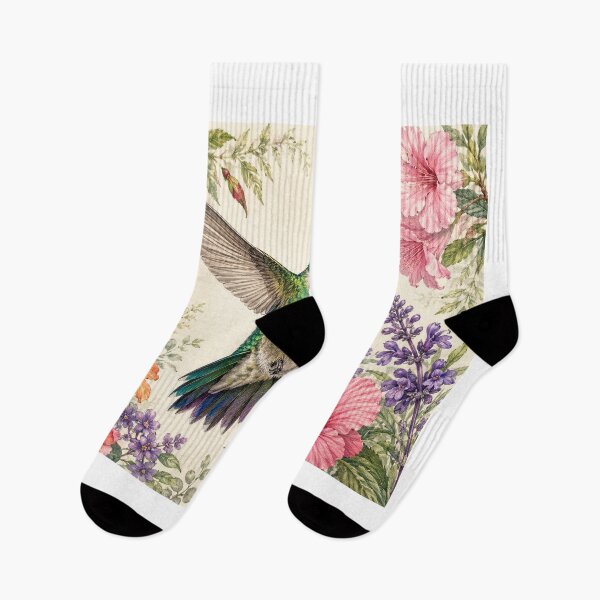Item preview, Jewel-Toned Hummingbird Amid Garden Blossoms designed and sold by Diego Re.