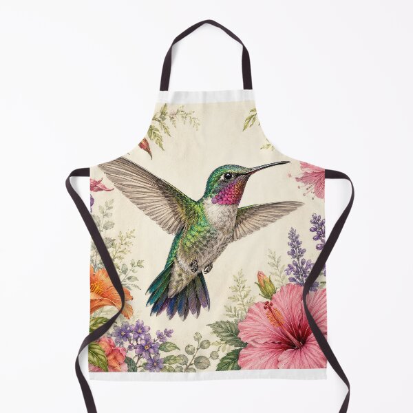 Item preview, Jewel-Toned Hummingbird Amid Garden Blossoms designed and sold by Diego Re.