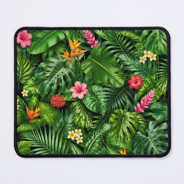 Item preview, Lush Tropical Jungle Leaves and Hibiscus Tapestry designed and sold by FestivityFinds.