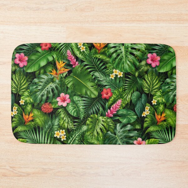 Item preview, Lush Tropical Jungle Leaves and Hibiscus Tapestry designed and sold by FestivityFinds.