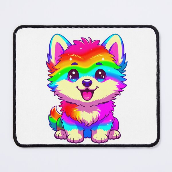 Item preview, Rainbow Husky Puppy Kawaii Cute Dog Sticker designed and sold by ExploreAura Studio.