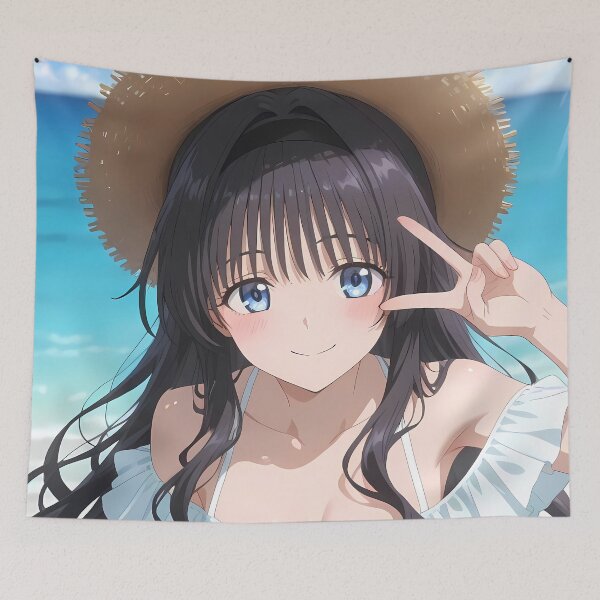 Item preview, Kaoruko Waguri Fragrant Flower Summer Beach Straw Hat Smile designed and sold by riadjamai.