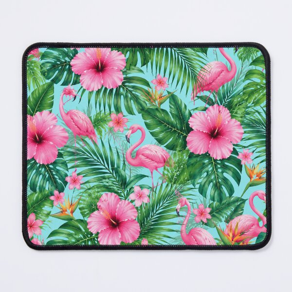 Item preview, Pink Flamingo Tropical Hibiscus Pattern Throw Pillow designed and sold by FestivityFinds.