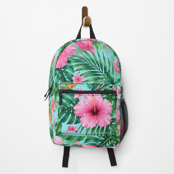 Item preview, Pink Flamingo Tropical Hibiscus Pattern Throw Pillow designed and sold by FestivityFinds.