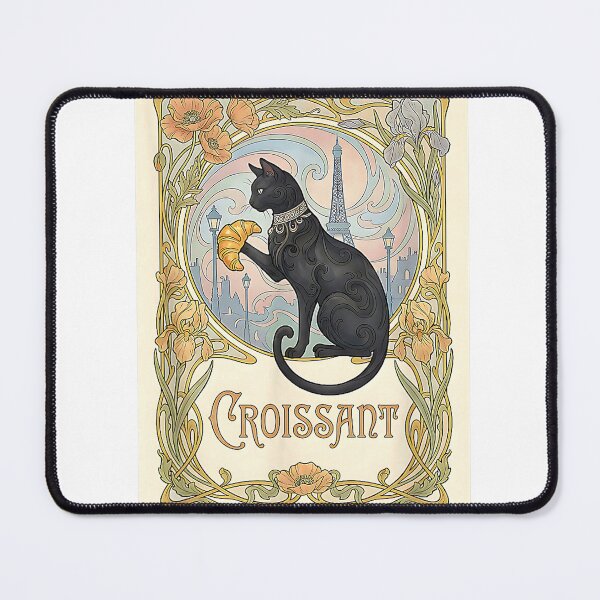 Item preview, Nouveau Paris Black Cat Croissant Poster T-Shirt designed and sold by Othinus.