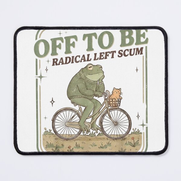 Item preview, Off to Be Radical Left Scum Frog On Bicycle Cat T-Shirt designed and sold by Badriiiii.