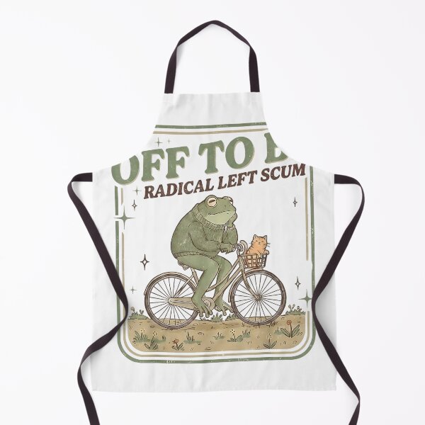 Aperçu de l'œuvre T-shirt "Partie vers la gauche radicale, racaille de gauche, grenouille sur vélo, chat" créée et vendue par Badriiiii.