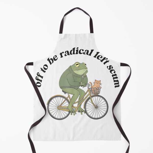 Aperçu de l'œuvre T-shirt drôle de grenouille et chat à vélo, gauchiste radical créée et vendue par kevincuellar.