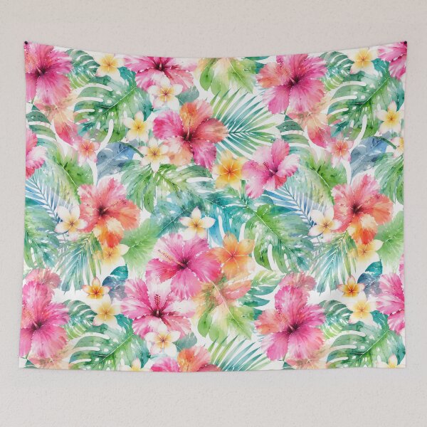 Item preview, Watercolor Tropical Hibiscus Floral A Line Dress designed and sold by FestivityFinds.