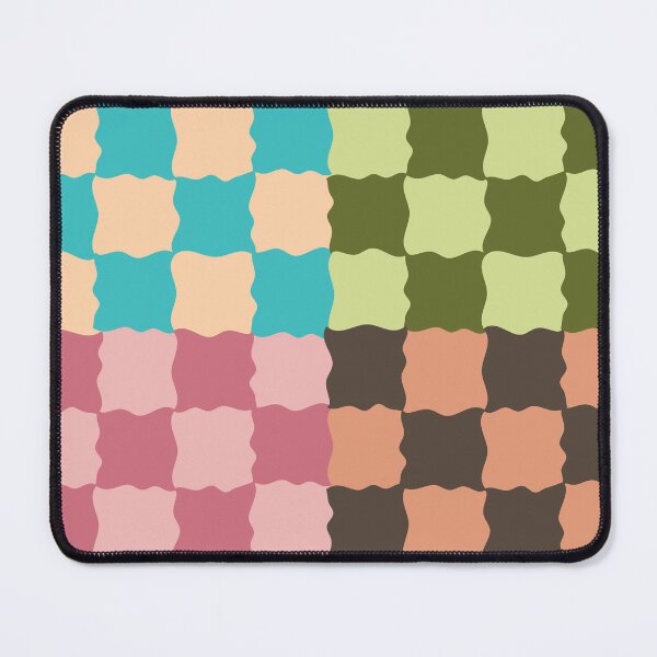Item preview, Retro Wavy Checkerboard Pattern Pastel Abstract Grid designed and sold by nineFlorals.