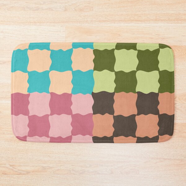 Item preview, Retro Wavy Checkerboard Pattern Pastel Abstract Grid designed and sold by nineFlorals.
