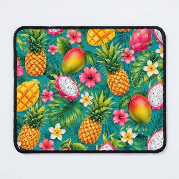 Item preview, Tropical Fruit and Hibiscus Pattern Apron designed and sold by FestivityFinds.