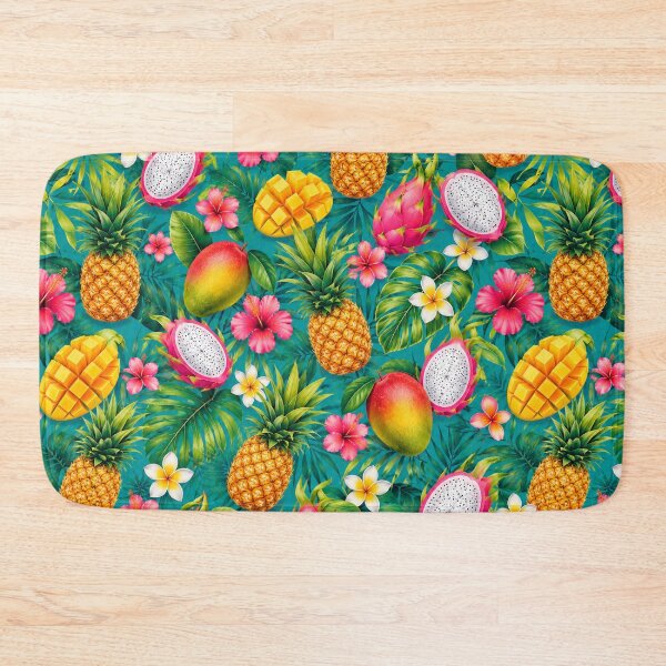 Item preview, Tropical Fruit and Hibiscus Pattern Apron designed and sold by FestivityFinds.