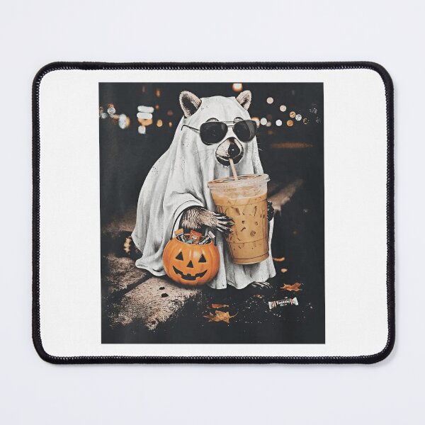 Item preview, Funny Halloween Raccoon with Pumpkin and Coffee designed and sold by To101ARt.