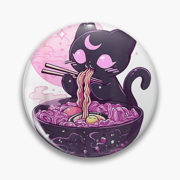 Item preview, Pastel Goth Aesthetic Kawaii Creepy Cat Eating Ramen Noodles T-Shirt designed and sold by DArtfulStudio.
