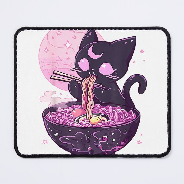 Item preview, Pastel Goth Aesthetic Kawaii Creepy Cat Eating Ramen Noodles T-Shirt designed and sold by DArtfulStudio.