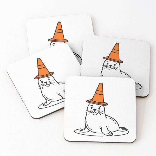 Item preview, Neil The Seal Traffic Cone Goalie Sticker designed and sold by MindBreakLab.