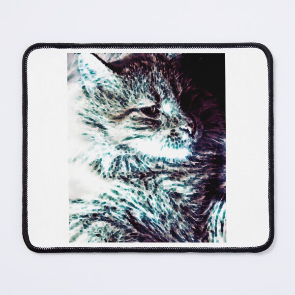 Item preview, Teal Mosaic Cat Portrait Art designed and sold by Candic-eZieme.