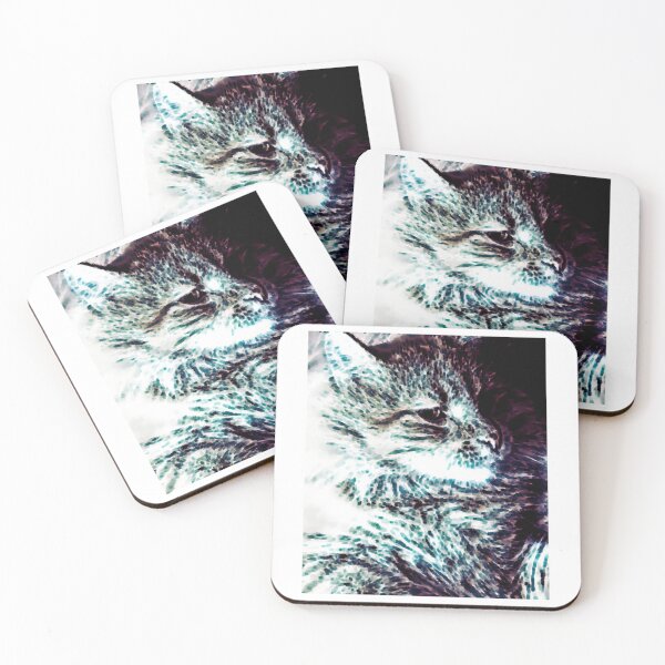 Item preview, Teal Mosaic Cat Portrait Art designed and sold by Candic-eZieme.