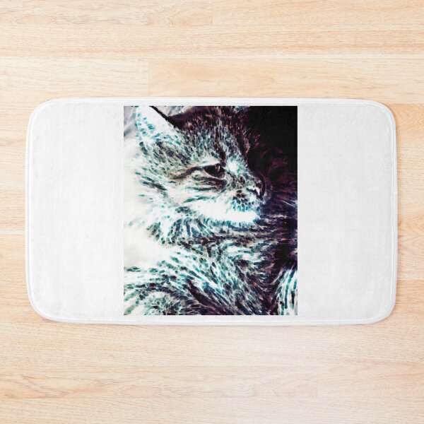 Item preview, Teal Mosaic Cat Portrait Art designed and sold by Candic-eZieme.