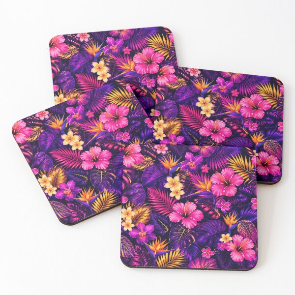 Item preview, Neon Tropical Hibiscus Jungle Floral Throw Blanket designed and sold by FestivityFinds.