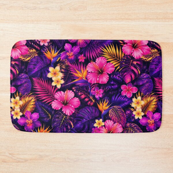 Item preview, Neon Tropical Hibiscus Jungle Floral Throw Blanket designed and sold by FestivityFinds.