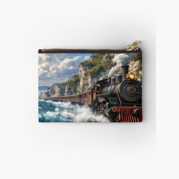 Item preview, Vintage Steam Train by the Sea – Coastal Railway Adventure Print designed and sold by Kaleidoscope Print.