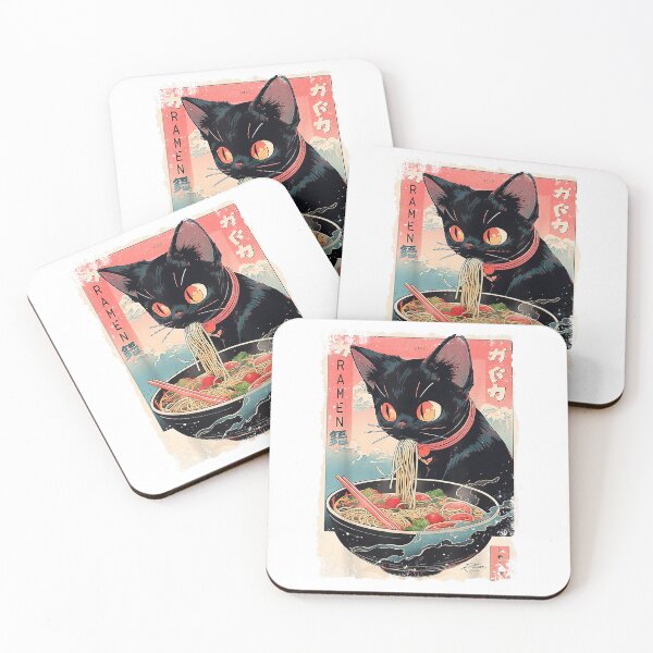 Item preview, Ramen Noodles Cat Japan Y2K Kawaii Retro Cats Manga Anime Funny Tee T-Shirt designed and sold by gidget-gadget.