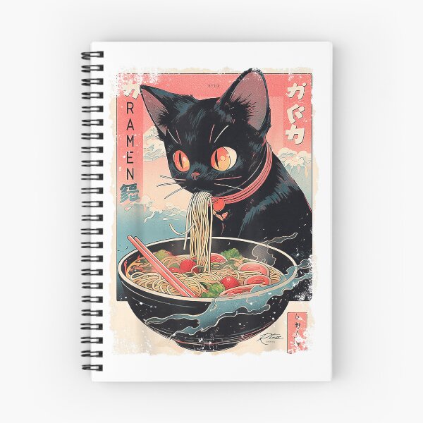 Item preview, Ramen Noodles Cat Japan Y2K Kawaii Retro Cats Manga Anime Funny Tee T-Shirt designed and sold by gidget-gadget.