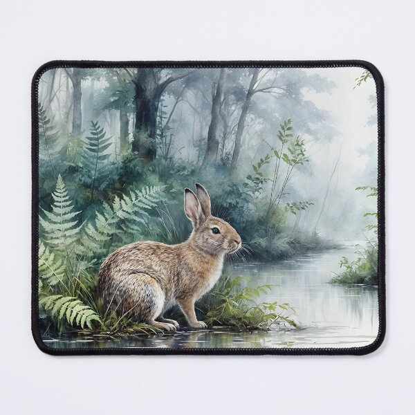 Item preview, Woodland Creek Rabbit | Misty Forest Wildlife Art designed and sold by Patricia Johnston.