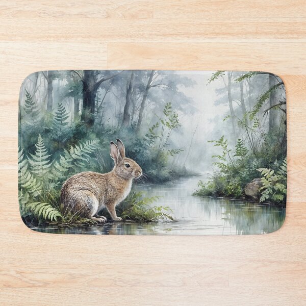 Item preview, Woodland Creek Rabbit | Misty Forest Wildlife Art designed and sold by Patricia Johnston.