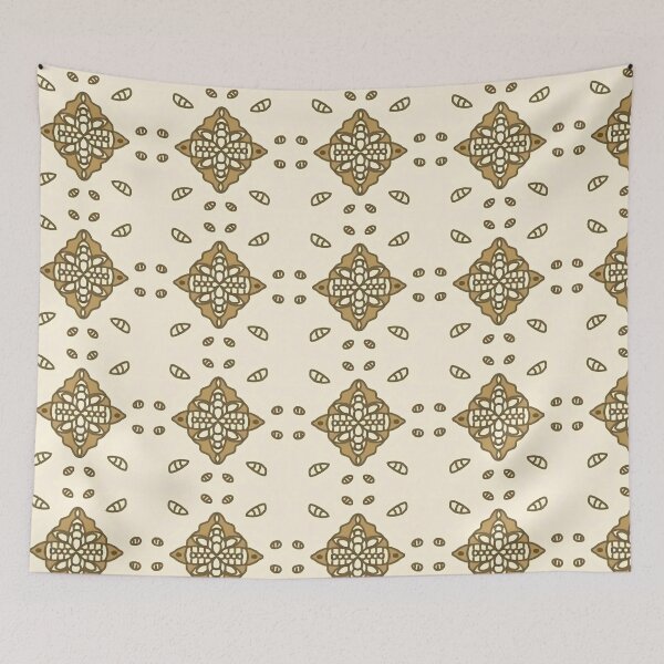 Item preview, Luxury Golden Coffee Bean Damascus Pattern - Elegant Boho Tile Design designed and sold by The Mandala Oasis.