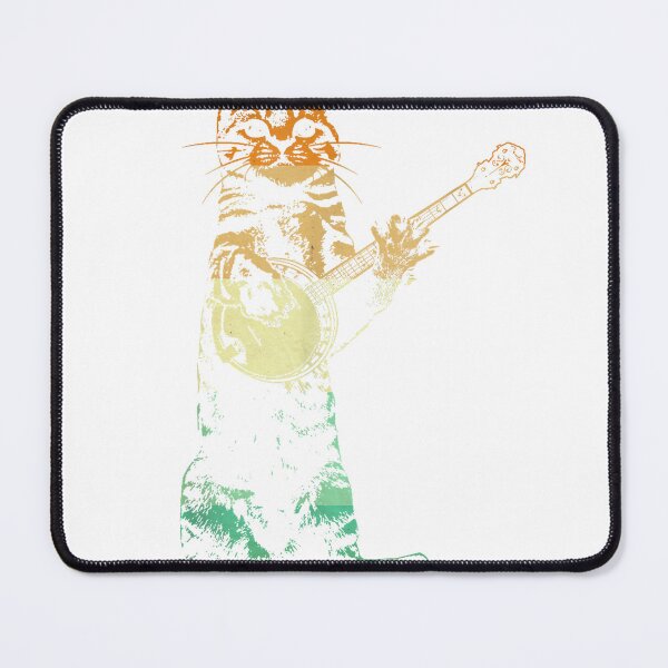 Item preview, Retro Cat Playing Banjo Cute Kitten Banjo Player Cat Lover T-Shirt designed and sold by gidget-gadget.