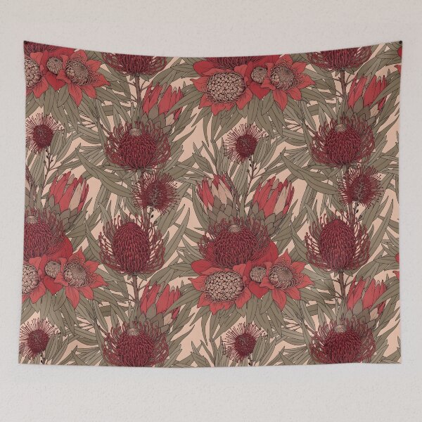 Item preview, Red Floral Botanical A-Line a line dresses designed and sold by FestivityFinds.
