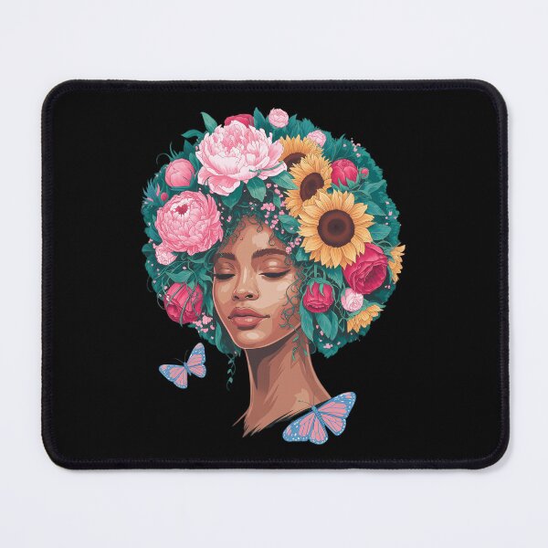 Item preview, Afro Women Flowers Butterfly Latina African American Melanin designed and sold by sailorjessiArt.