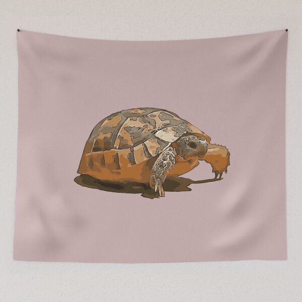 Item preview, Cartoon Portrait Of A Baby Wild Tortoise Black Outline Art designed and sold by taiche.
